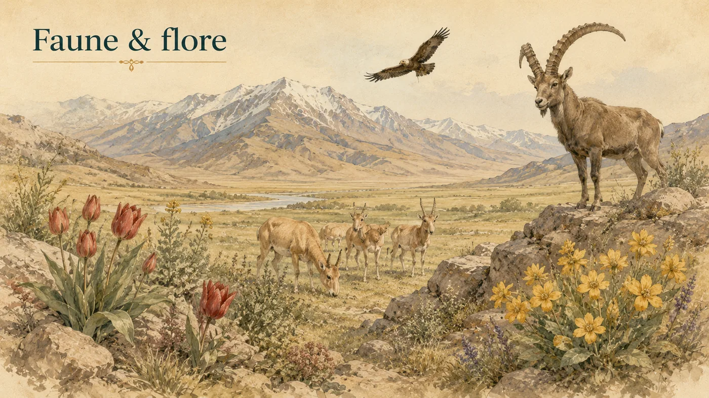 Faune de steppe, flore alpine et grands rapaces : les espèces se lisent dans leurs milieux.