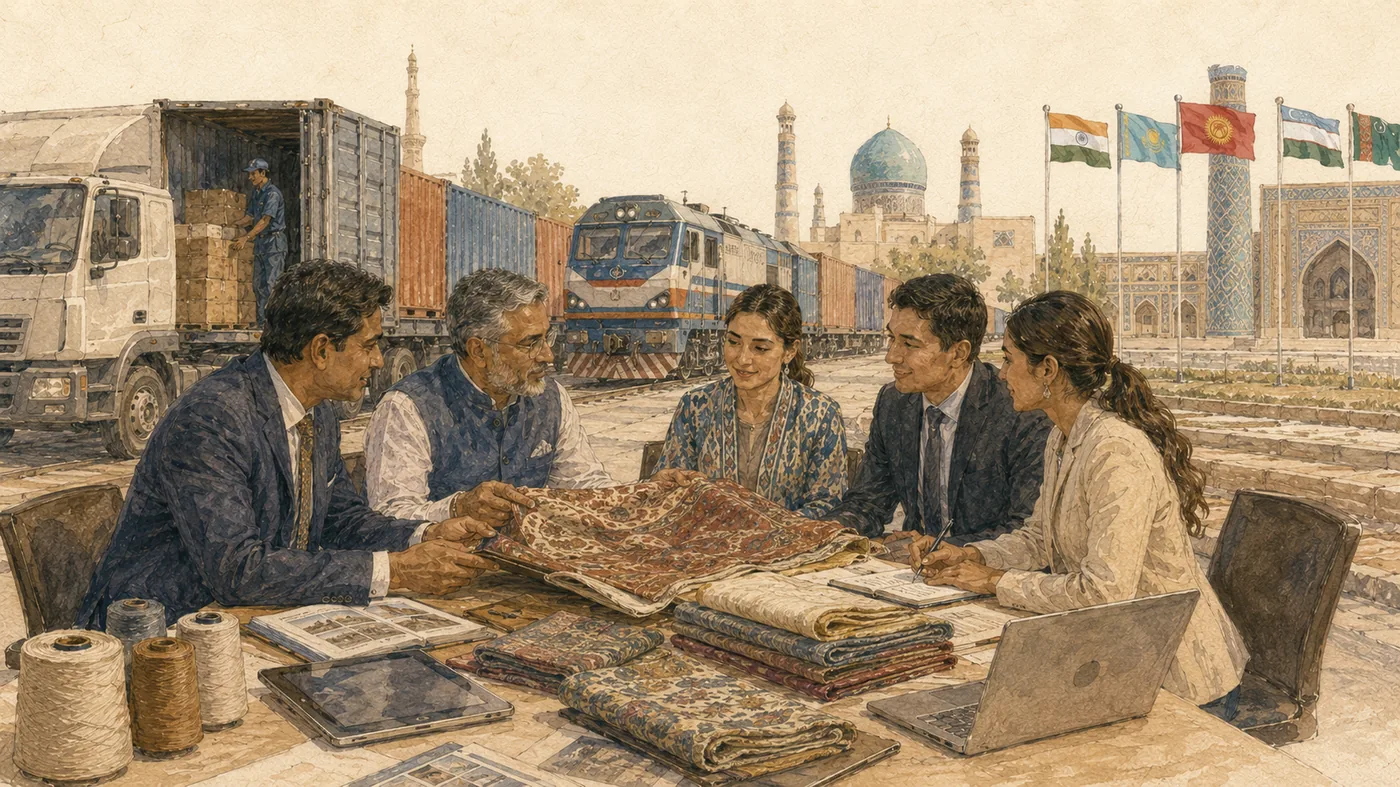 Inde : coopération économique, logistique et échanges commerciaux avec l'Asie centrale contemporaine.