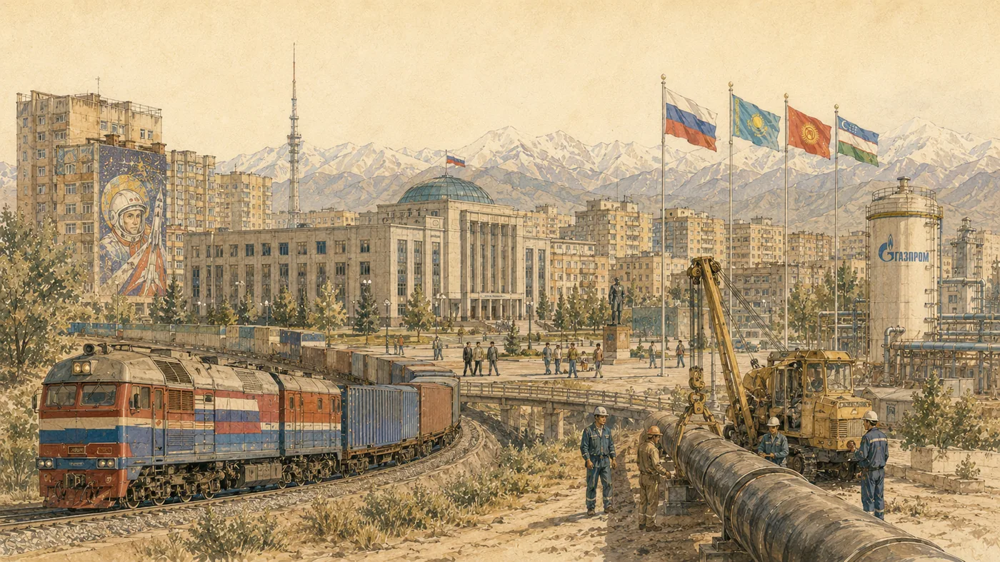 Russie : héritages post-soviétiques, réseaux ferroviaires, énergie et influence contemporaine.